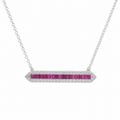 Ruby & Diamond Bar Necklace