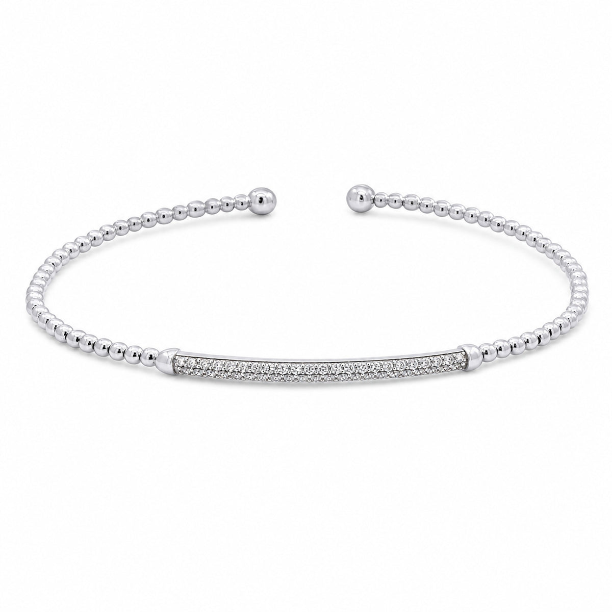 White Gold and Diamond Bangle