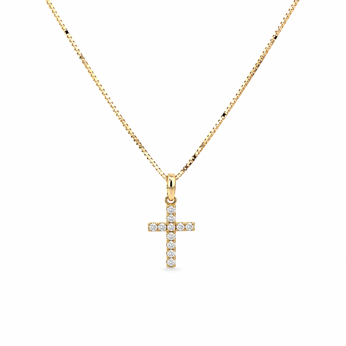 Yellow Gold and Diamond Cross Pendant