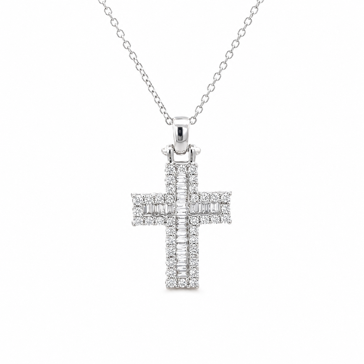 Diamond White Gold Cross Pendant