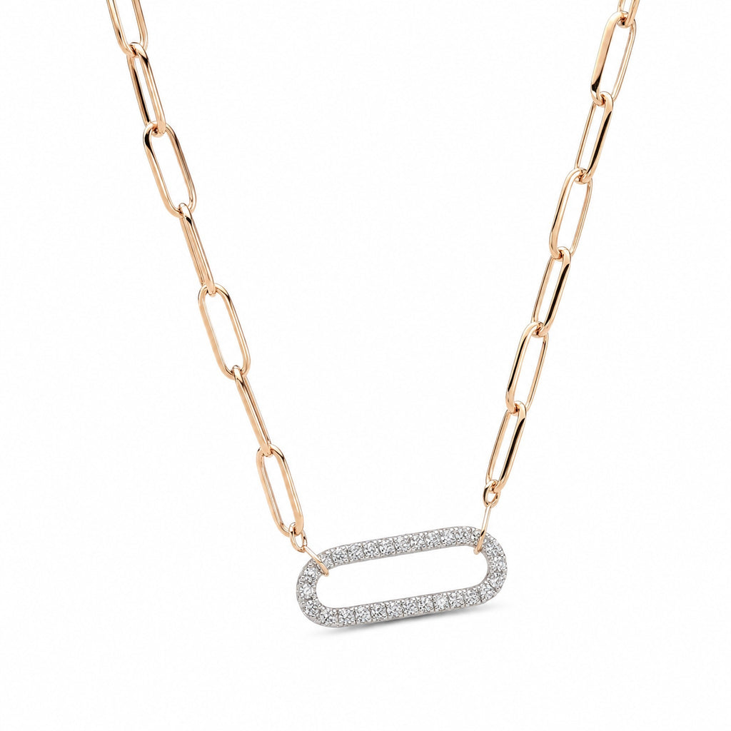 Gold Diamond Paperclip Necklace