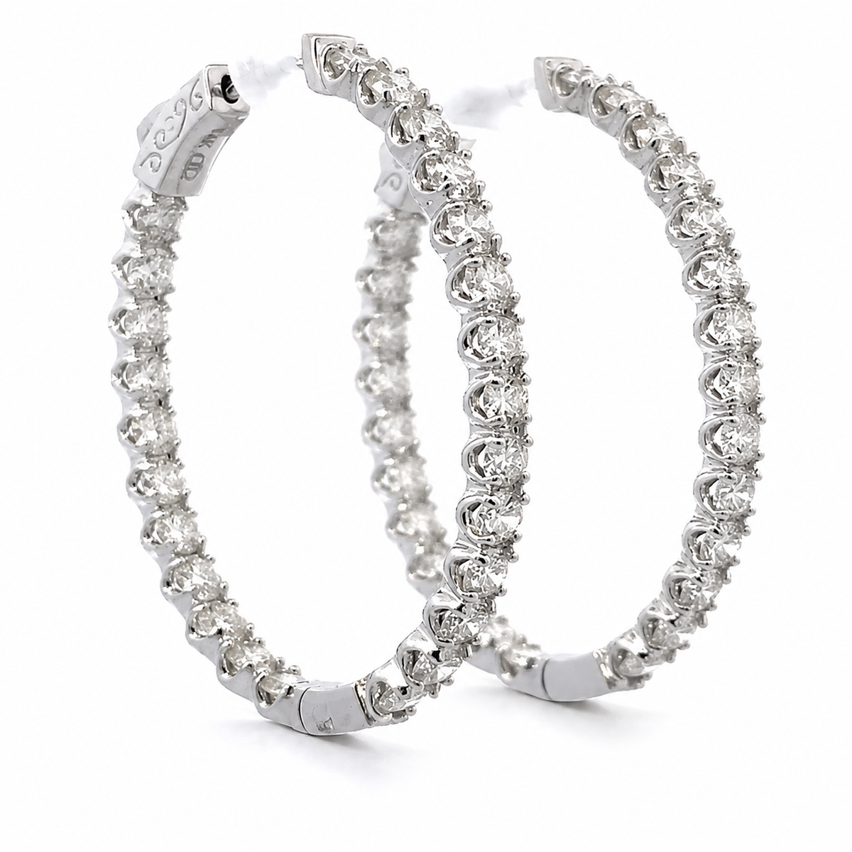 14KW 6CT Diamond Oval Hoops