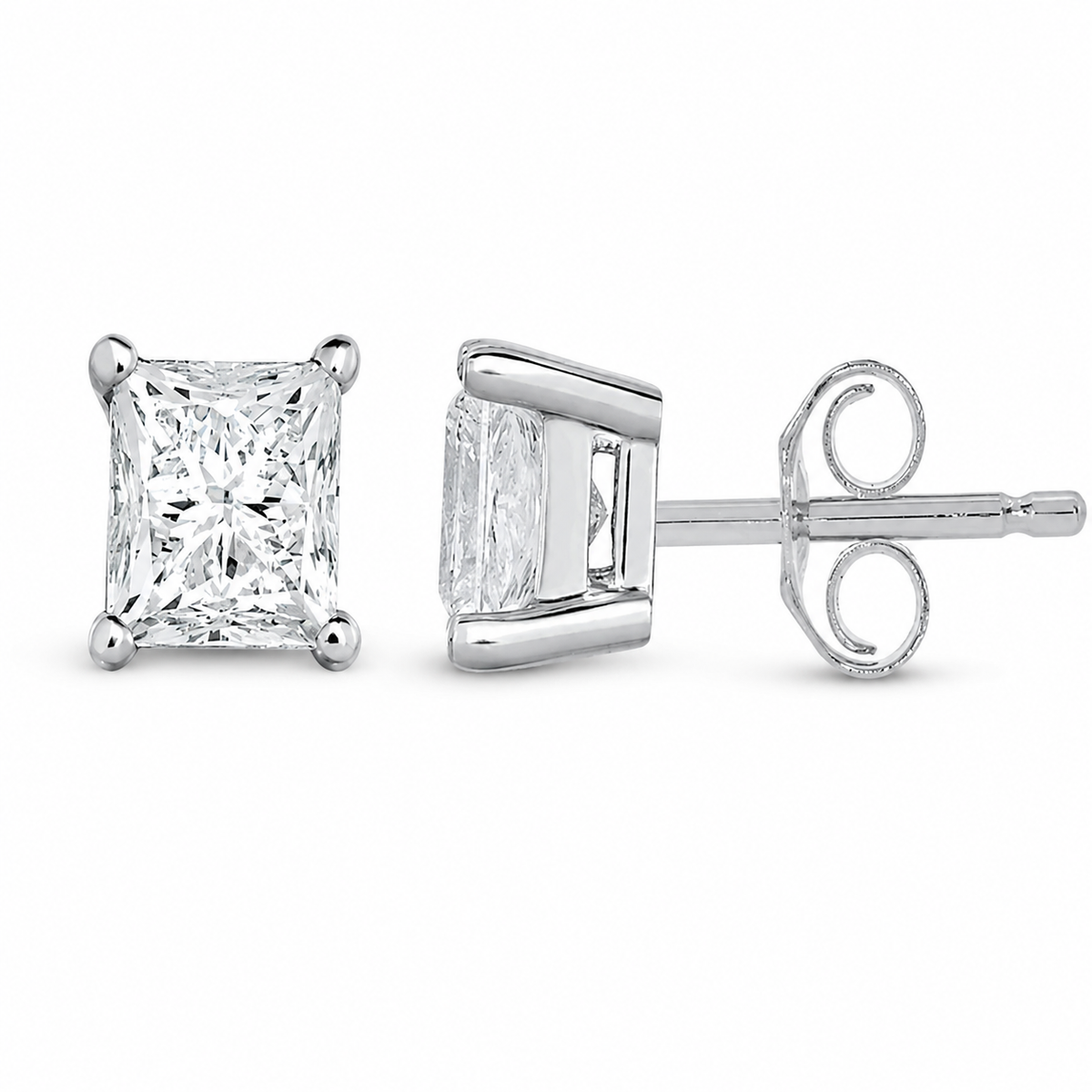 4 Prong .33CT Princess Diamond Studs