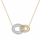 Gabriel & Co 14K Yellow-White Gold Interlocking Oval Link Diamond Pendant Necklace