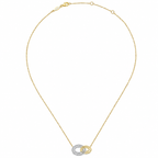 Gabriel & Co 14K Yellow-White Gold Interlocking Oval Link Diamond Pendant Necklace