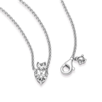 Pandora Double Heart Pendant Sparkling Collier Necklace