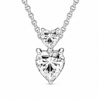 Pandora Double Heart Pendant Sparkling Collier Necklace