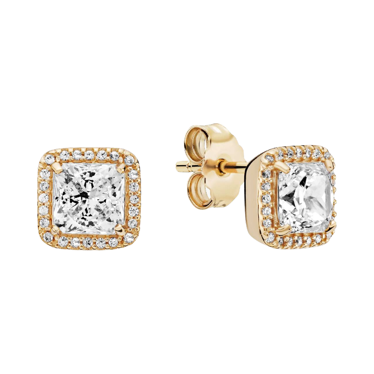 Pandora Square Sparkle Halo Stud Earrings