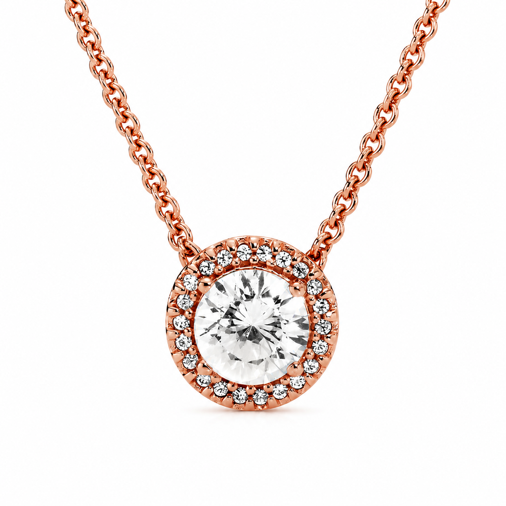Pandora Round Sparkle Halo Necklace