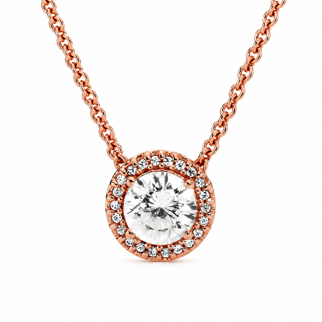 Pandora Round Sparkle Halo Necklace