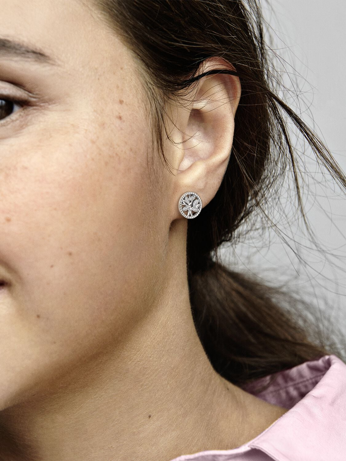 Pandora Sparkling Family Tree Stud Earrings