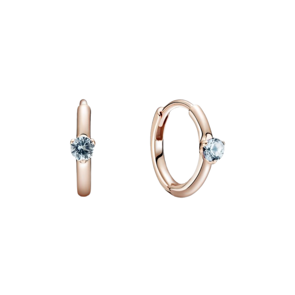 Pandora Light Blue Solitaire Huggie Hoop Earrings