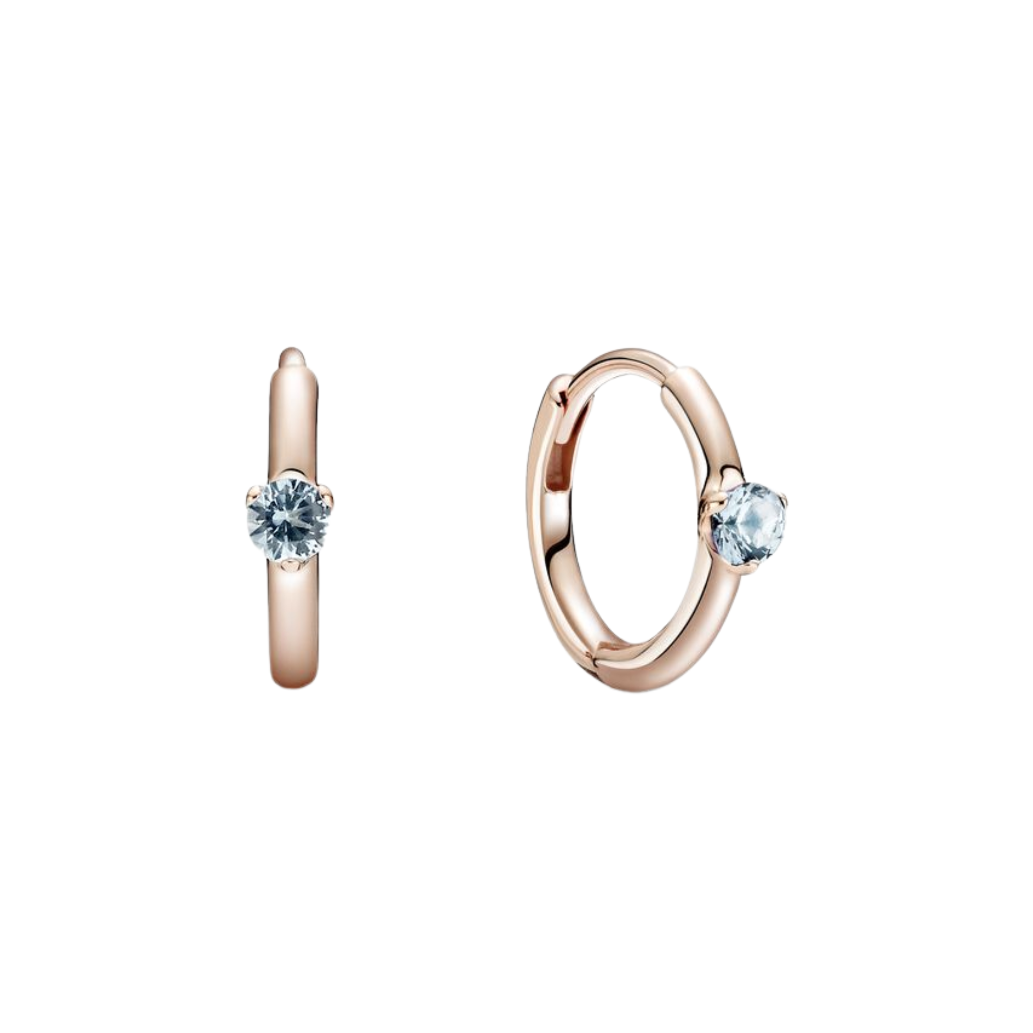 Pandora Light Blue Solitaire Huggie Hoop Earrings