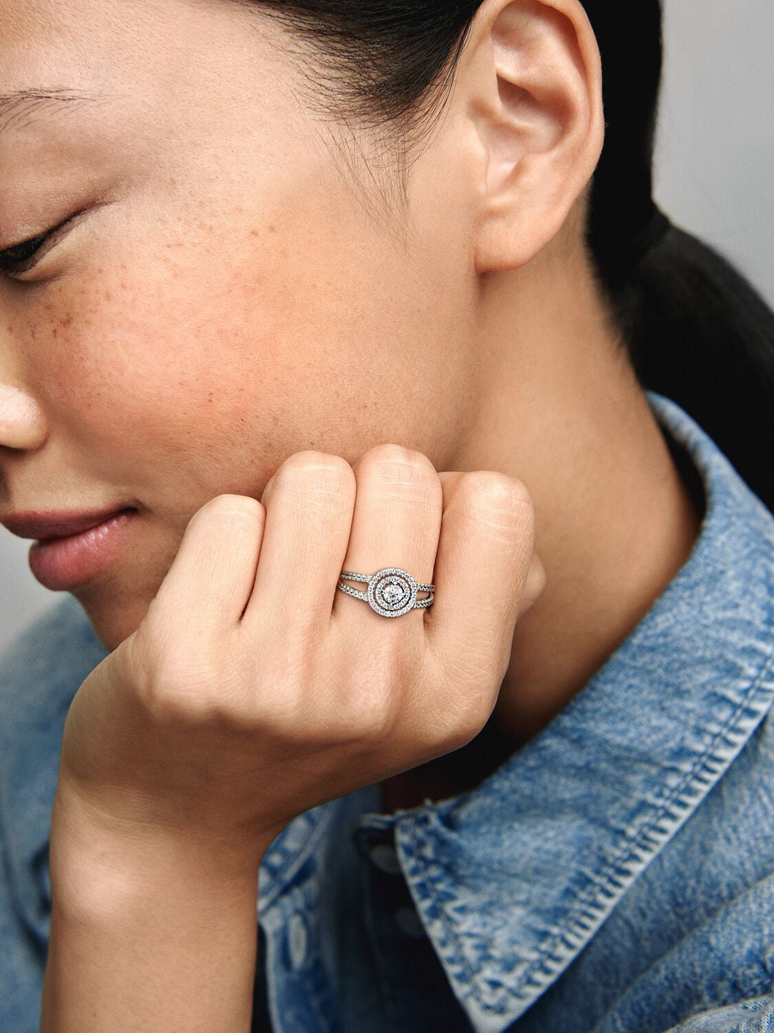Pandora Sparkling Double Halo Ring