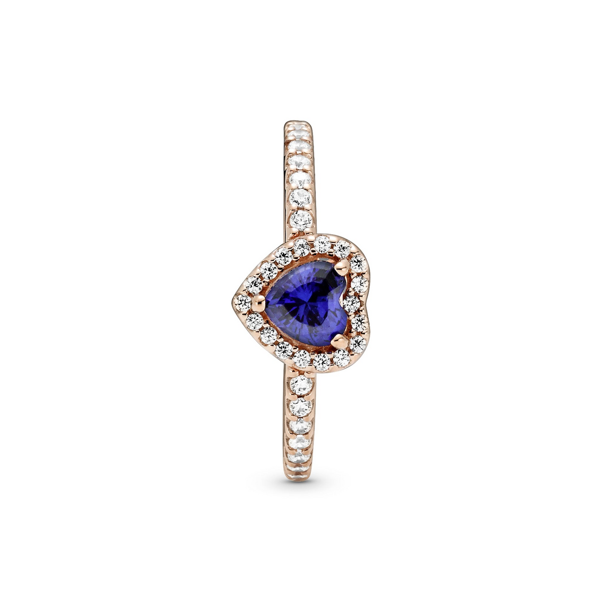 Pandora Sparkling Blue Elevated Heart Ring