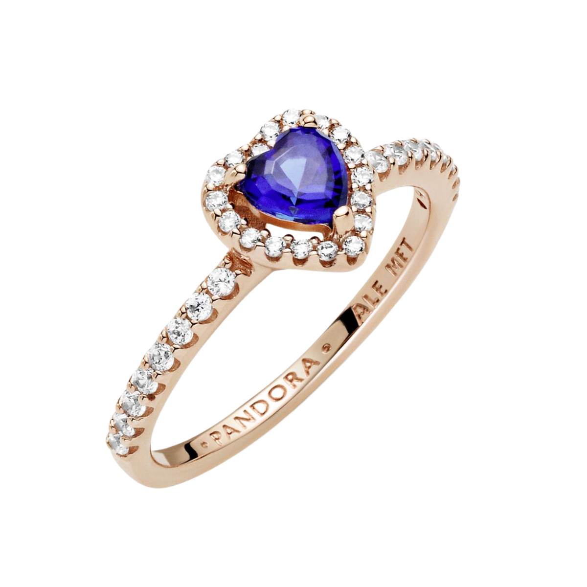 Pandora Sparkling Blue Elevated Heart Ring