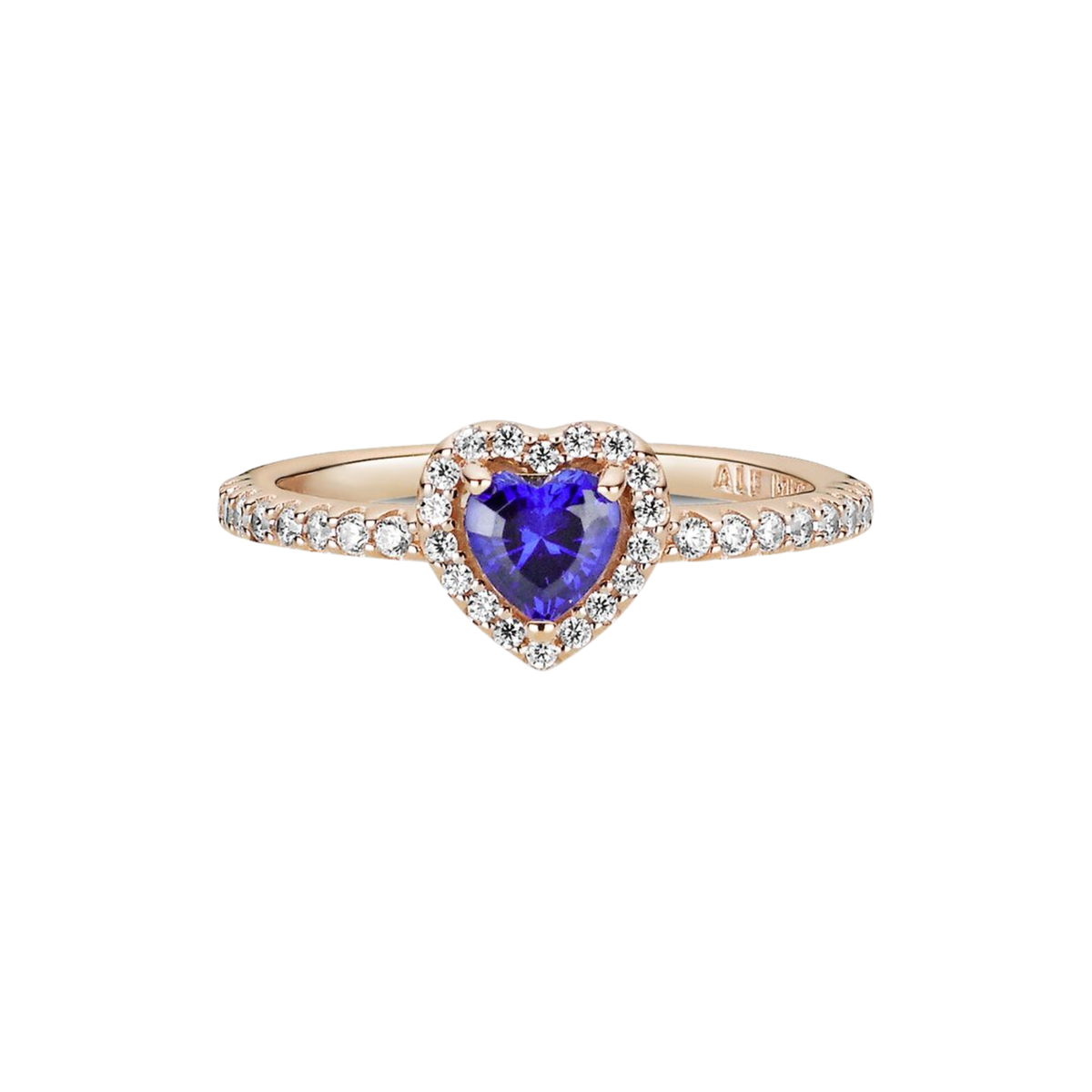 Pandora Sparkling Blue Elevated Heart Ring
