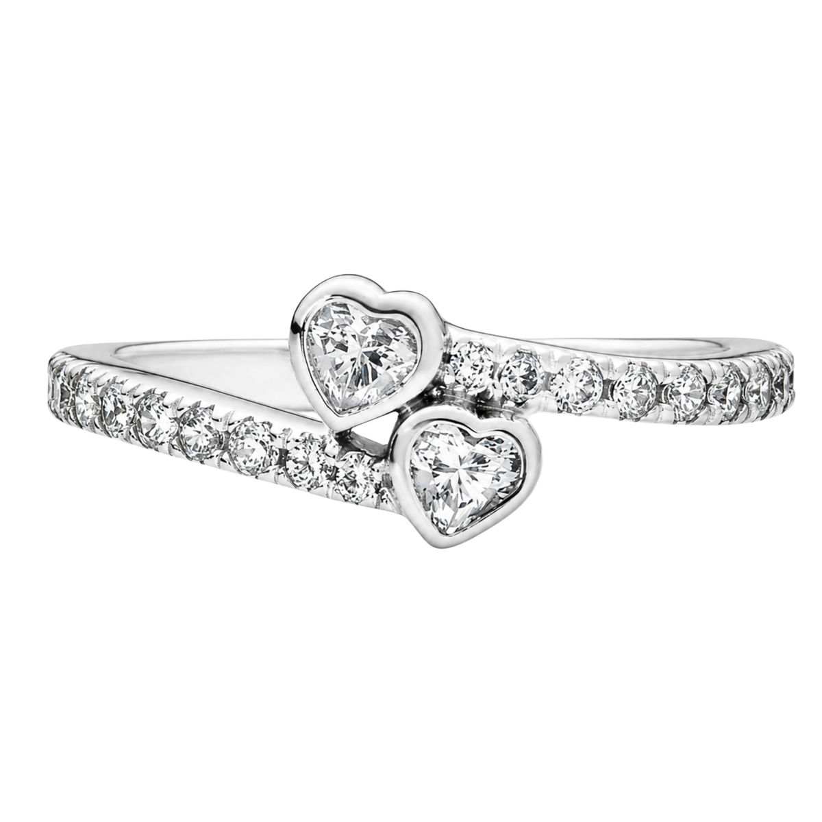 Pandora Two Sparkling Hearts Ring