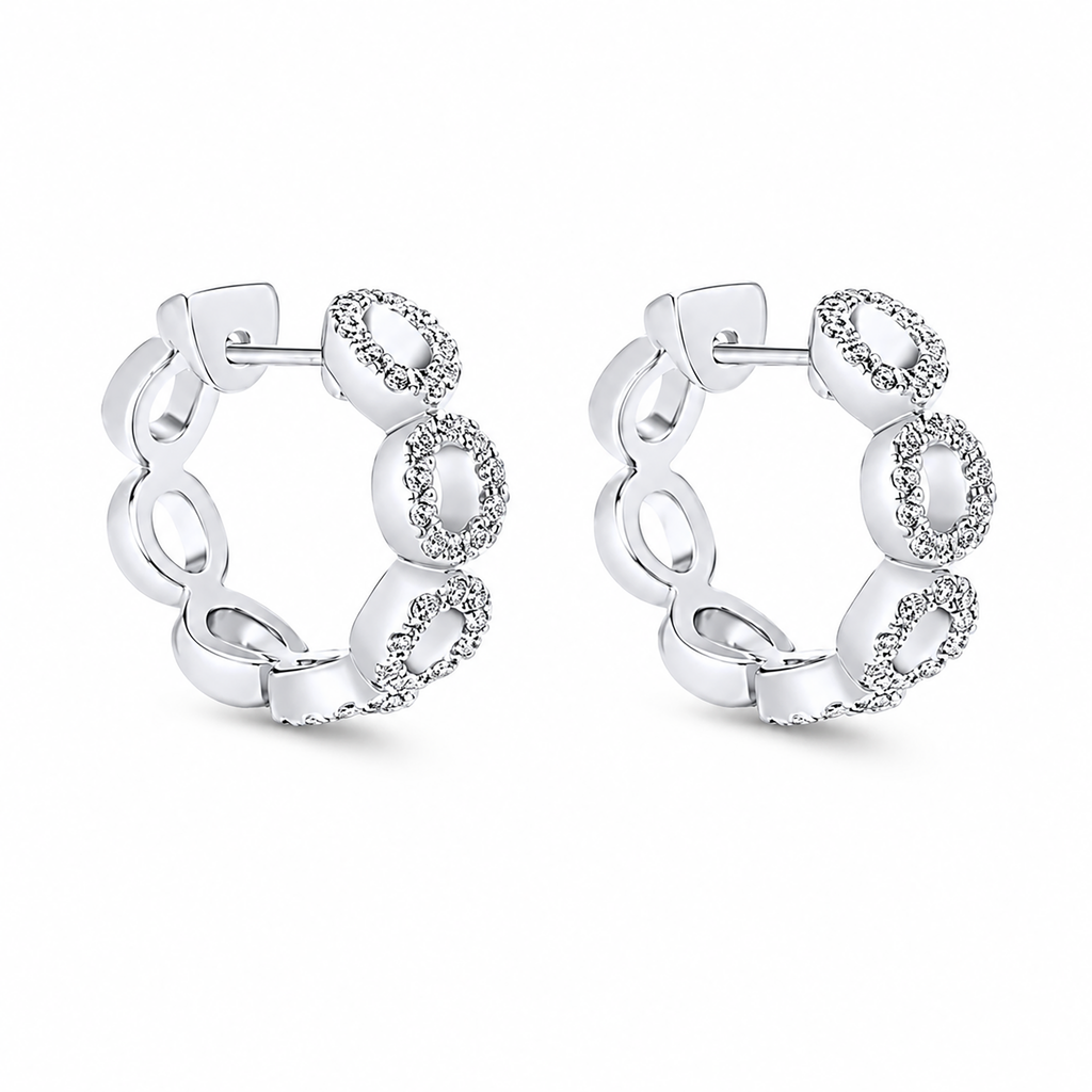 14k White Gold Huggie