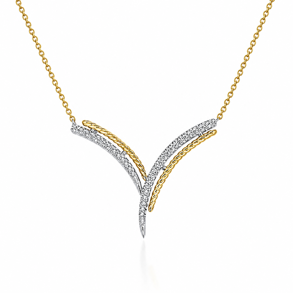 14k Yellow/white Gold Bar