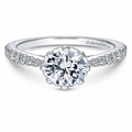 14k White Gold Round Straight