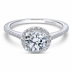 14k White Gold Round Halo