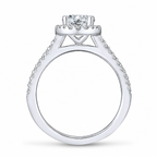 14k White Gold Round Halo