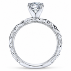 14k White Gold Round Straight