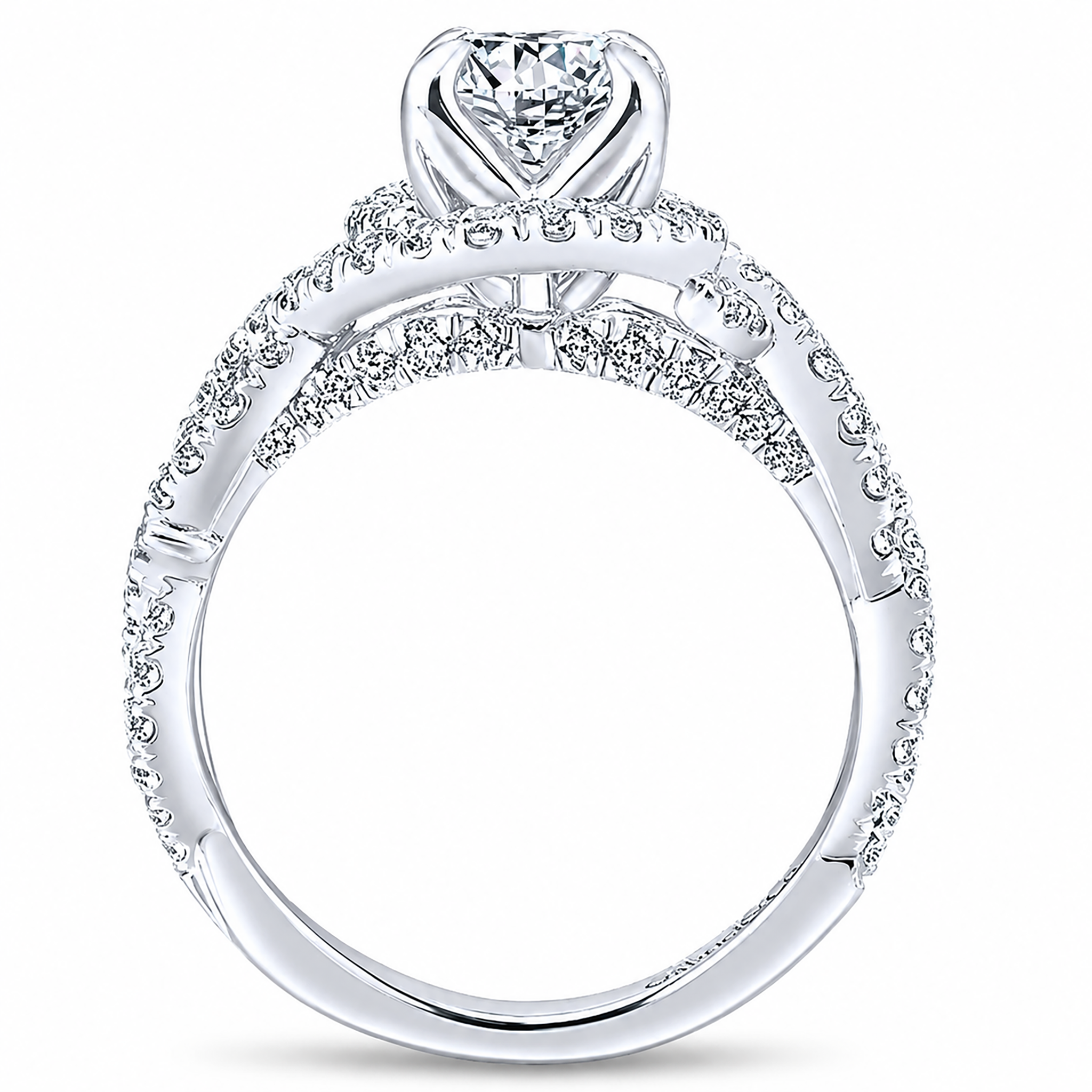 14k White Gold Round Halo