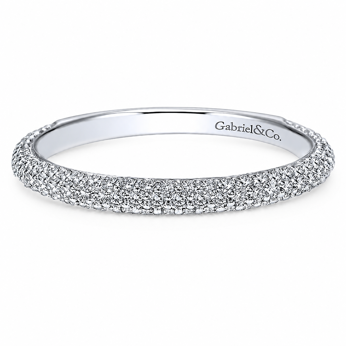 14k White Gold Round Straight wedding Band