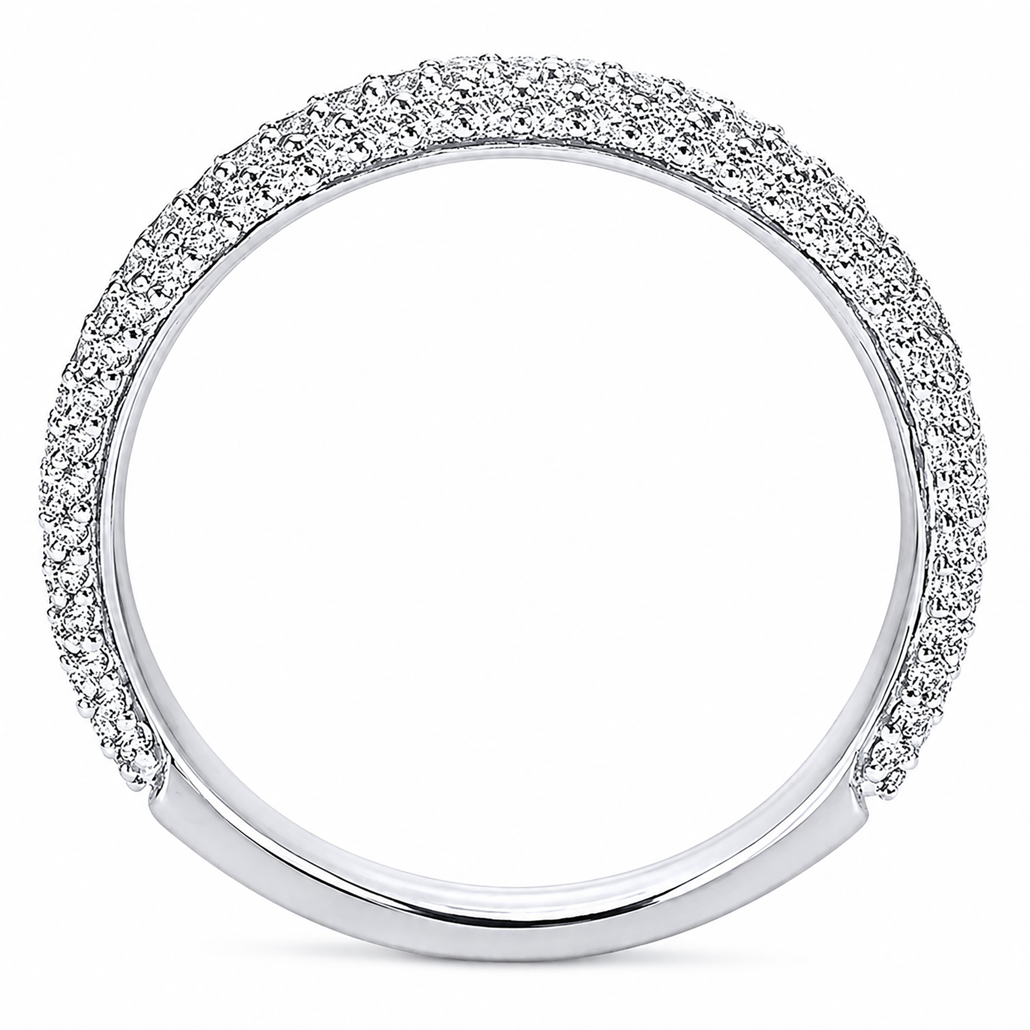 14k White Gold Round Straight wedding Band