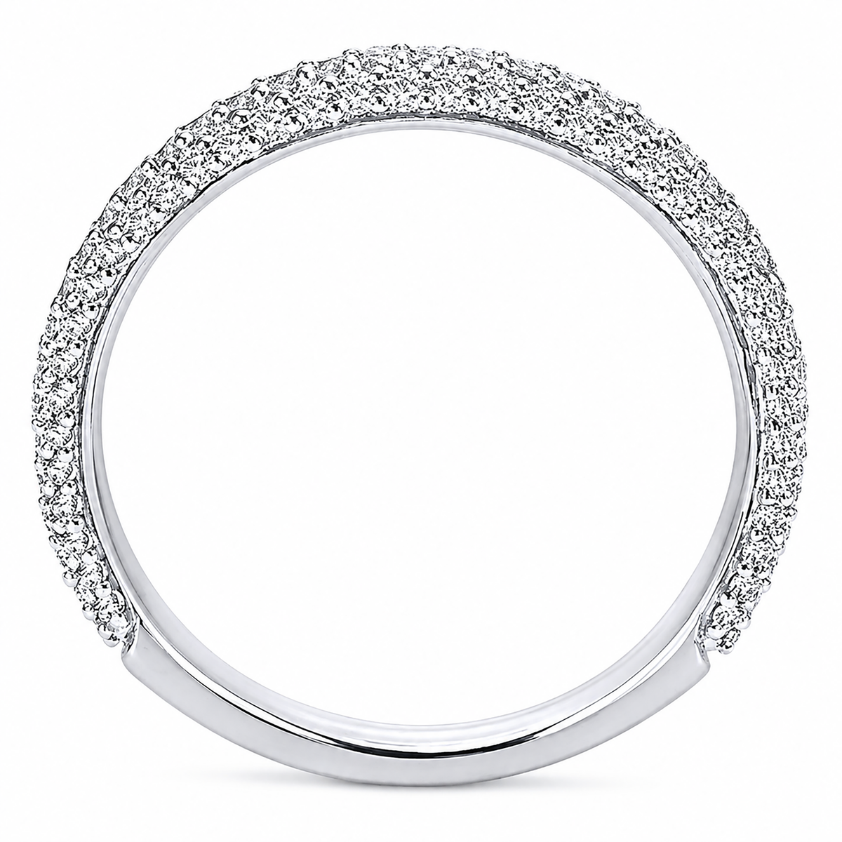 14k White Gold Round Straight wedding Band