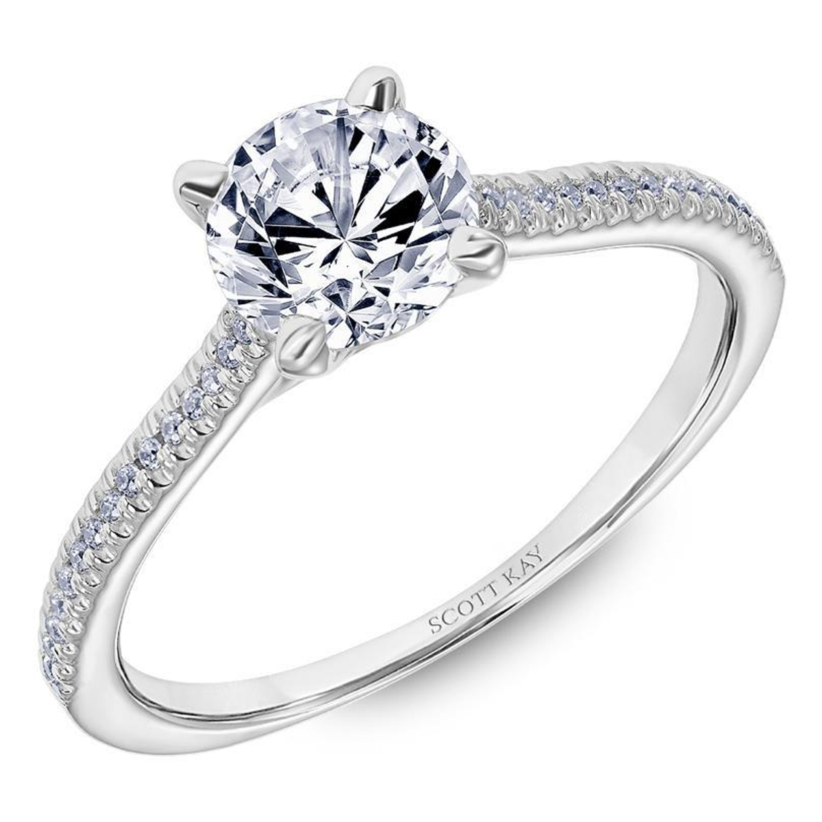Scott Kay 14k White Gold Pave Engagement Ring