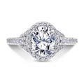 Scott Kay 14k White Gold Embrace Oval Halo Diamond Engagement Ring