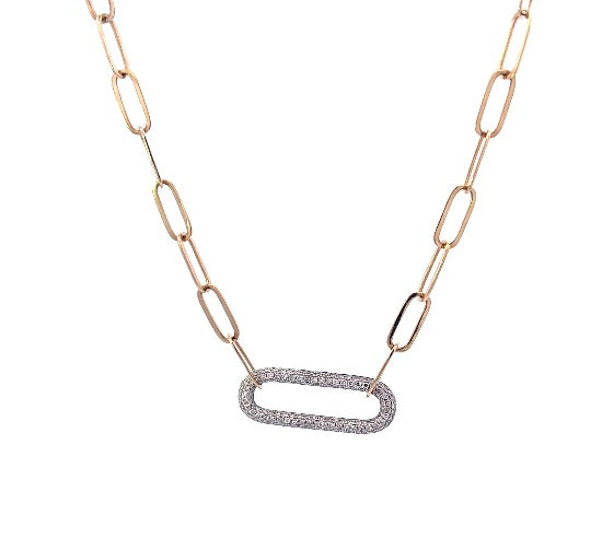 Gold Diamond Paperclip Necklace