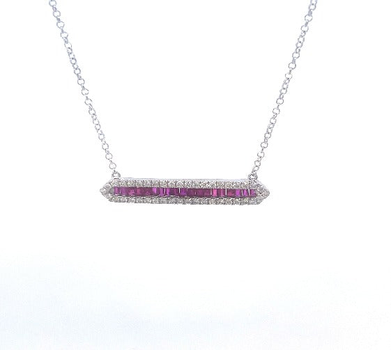 Ruby & Diamond Bar Necklace in Garner, NC