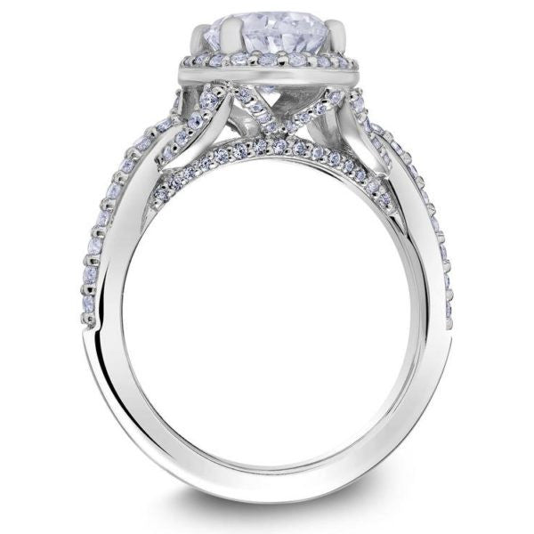 Scott Kay 14k White Gold Embrace Oval Halo Diamond Engagement Ring