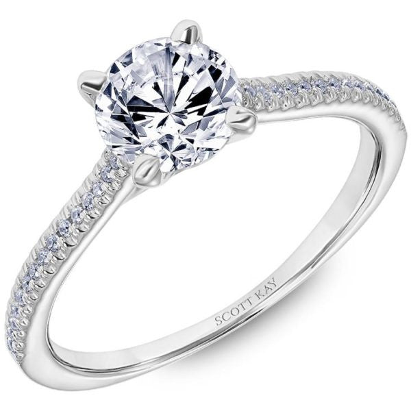 Scott Kay 14k White Gold Pave Engagement Ring in Raleigh, NC