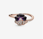 Pandora Deep Purple Pansy Flower Ring