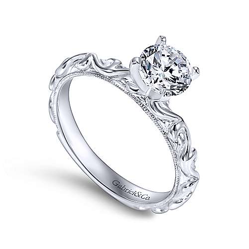 14k White Gold Round Straight in Raleigh